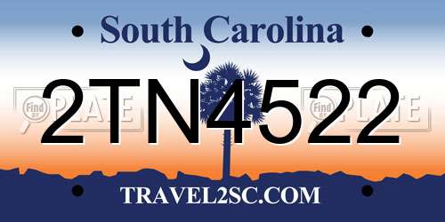 2TN4522 South Carolina License Plate