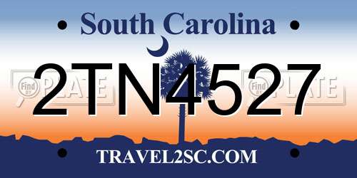 2TN4527 South Carolina License Plate