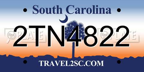 2TN4822 South Carolina License Plate