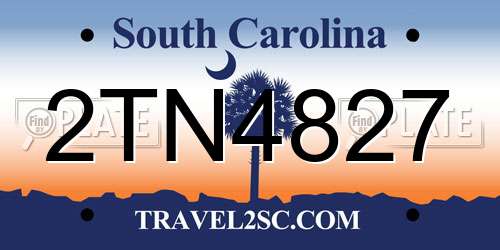 2TN4827 South Carolina License Plate