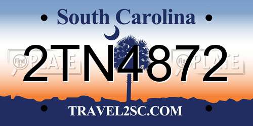 2TN4872 South Carolina License Plate