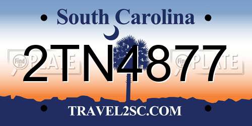 2TN4877 South Carolina License Plate