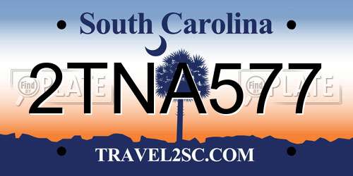 2TNA577 South Carolina License Plate