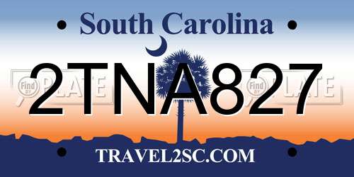 2TNA827 South Carolina License Plate