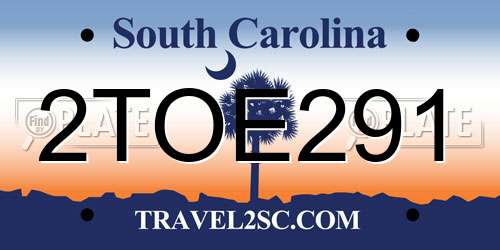 2TOE291 South Carolina License Plate