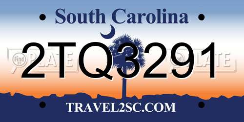 2TQ3291 South Carolina License Plate