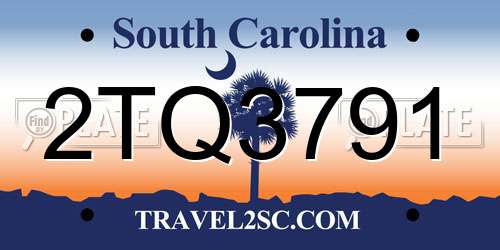 2TQ3791 South Carolina License Plate