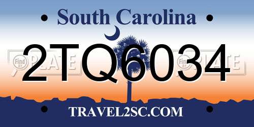 2TQ6034 South Carolina License Plate