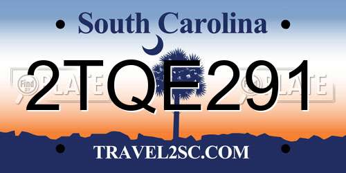 2TQE291 South Carolina License Plate