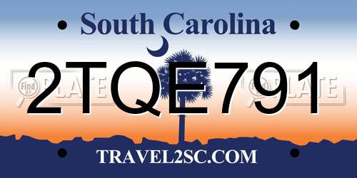 2TQE791 South Carolina License Plate