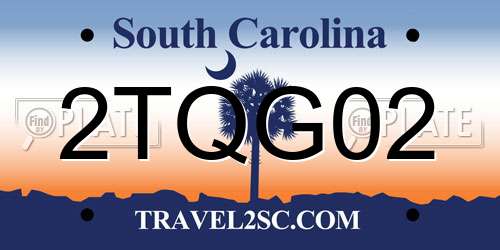 2TQG02 South Carolina License Plate