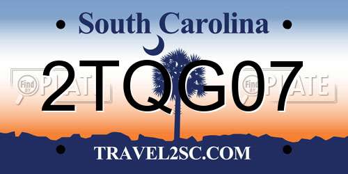 2TQG07 South Carolina License Plate