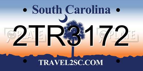 2TR3172 South Carolina License Plate
