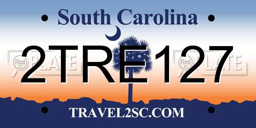 2TRE127 South Carolina License Plate