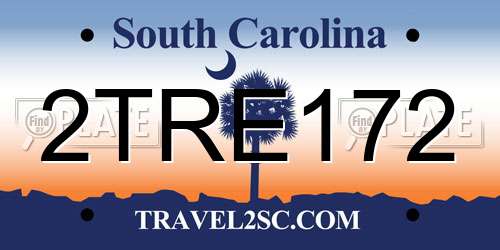 2TRE172 South Carolina License Plate