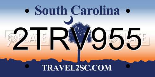 2TRV955 South Carolina License Plate