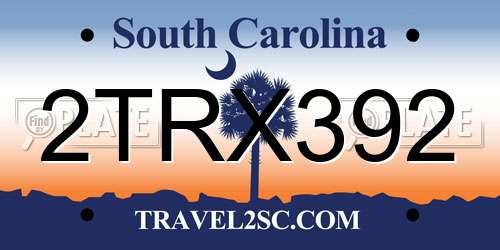 2TRX392 South Carolina License Plate