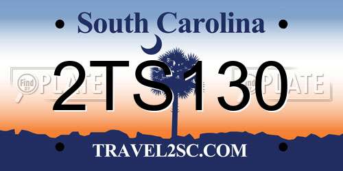 2TS130 South Carolina License Plate