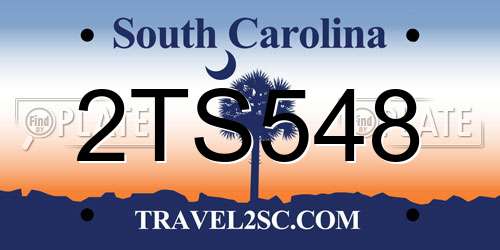 2TS548 South Carolina License Plate