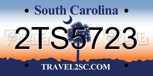 2TS5723 South Carolina License Plate