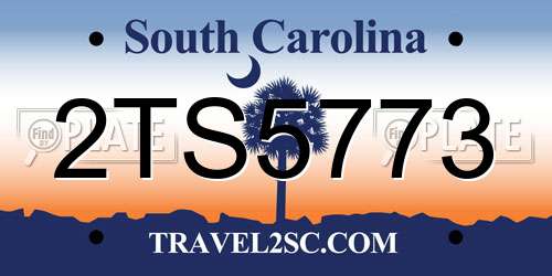 2TS5773 South Carolina License Plate