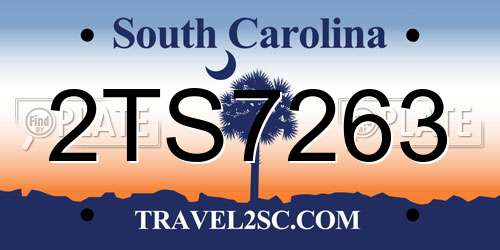 2TS7263 South Carolina License Plate