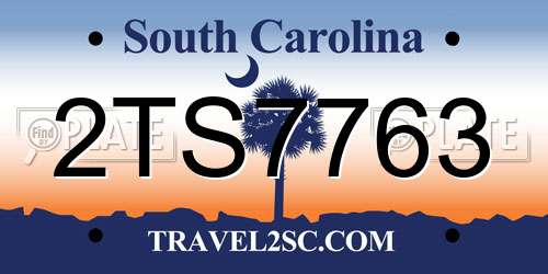 2TS7763 South Carolina License Plate