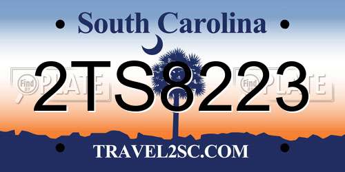 2TS8223 South Carolina License Plate
