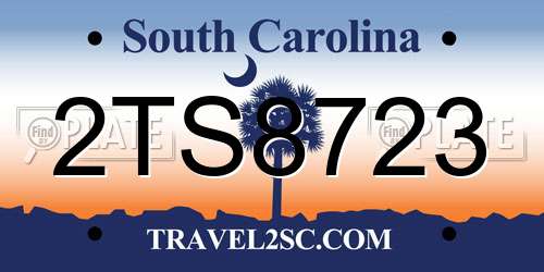 2TS8723 South Carolina License Plate