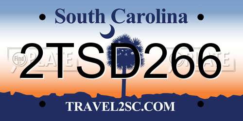 2TSD266 South Carolina License Plate