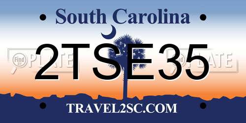 2TSE35 South Carolina License Plate