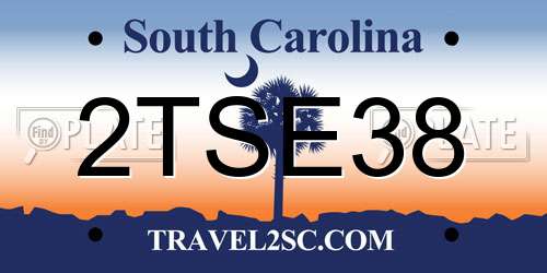 2TSE38 South Carolina License Plate