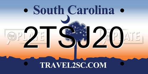 2TSJ20 South Carolina License Plate