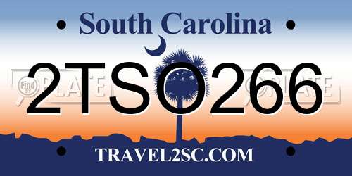 2TSO266 South Carolina License Plate