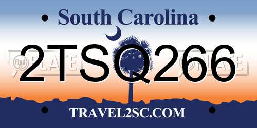 2TSQ266 South Carolina License Plate