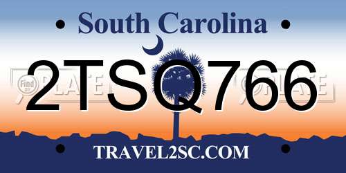 2TSQ766 South Carolina License Plate
