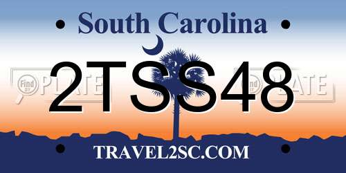 2TSS48 South Carolina License Plate