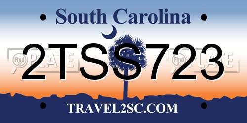 2TSS723 South Carolina License Plate