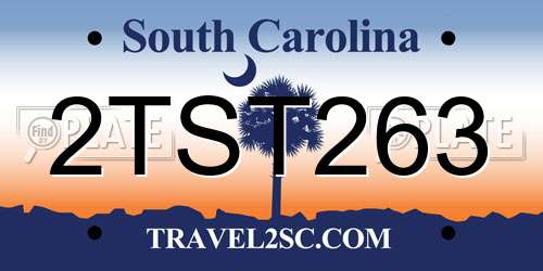 2TST263 South Carolina License Plate
