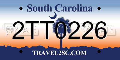 2TT0226 South Carolina License Plate