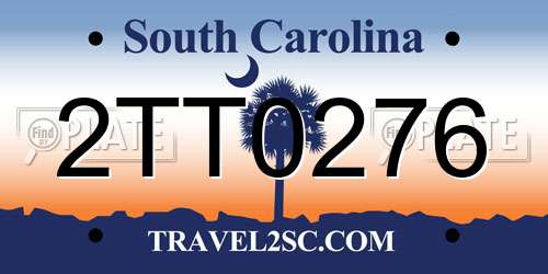 2TT0276 South Carolina License Plate