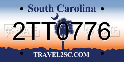 2TT0776 South Carolina License Plate