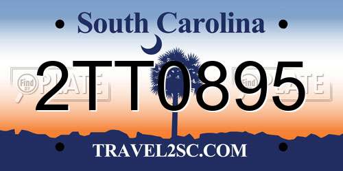 2TT0895 South Carolina License Plate