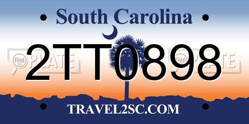 2TT0898 South Carolina License Plate