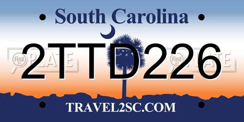 2TTD226 South Carolina License Plate