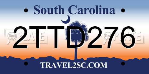 2TTD276 South Carolina License Plate
