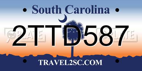 2TTD587 South Carolina License Plate