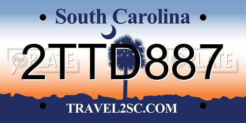 2TTD887 South Carolina License Plate