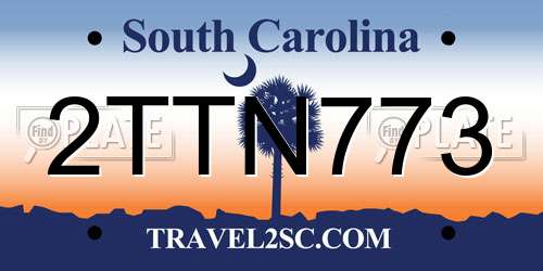 2TTN773 South Carolina License Plate