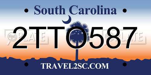 2TTO587 South Carolina License Plate
